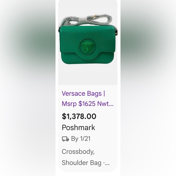 New Versace Emerald Green Crossbody Bag - Picture 11 of 11